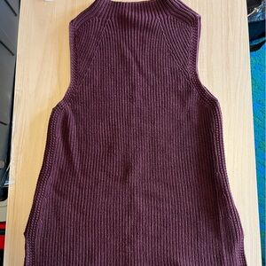 Artisan NY Chic Maroon Sleeveless Knit Top Sz Large Cotton
